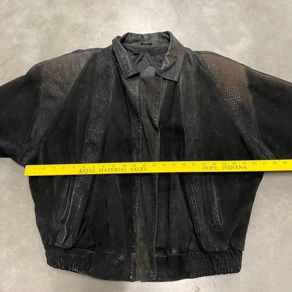 vintage black leather jacket - Picture 2 of 4